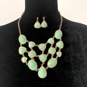 Aqua necklace and earrings set